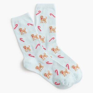 J. Crew Dog and candy cane trouser socks
